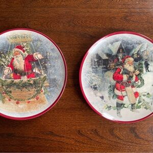 Pottery Barn Santa Plate Set